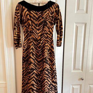 Vintage Velvet and Animal Print Dress